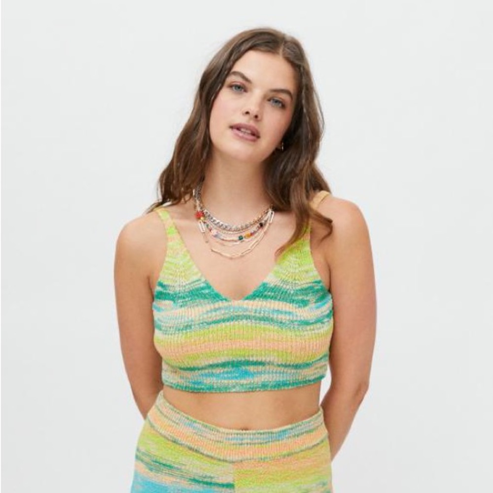 UO Dori Space-Dye Knit Cropped Tank Top
